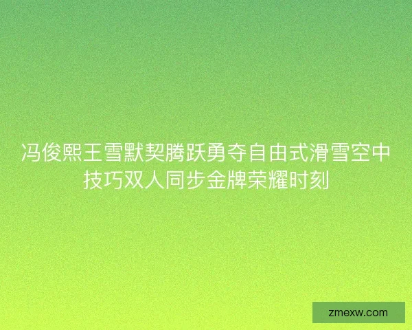 冯俊熙王雪默契腾跃勇夺自由式滑雪空中技巧双人同步金牌荣耀时刻