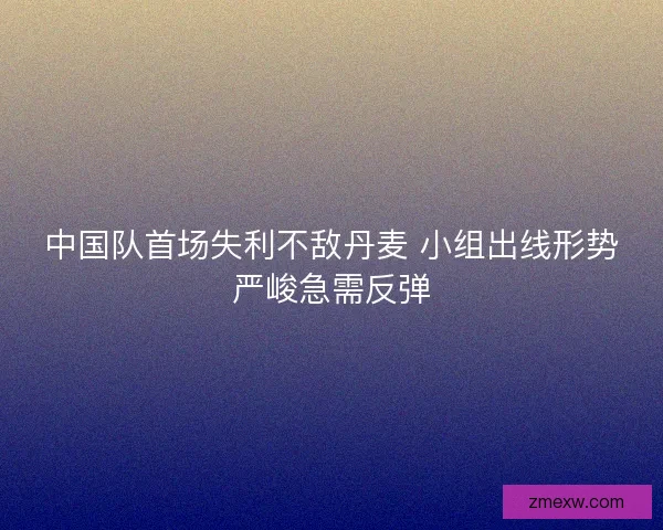 中国队首场失利不敌丹麦 小组出线形势严峻急需反弹 中国队首场失利不敌丹麦 小组出线形势严峻急需反弹