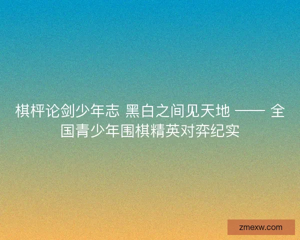棋枰论剑少年志 黑白之间见天地 —— 全国青少年围棋精英对弈纪实