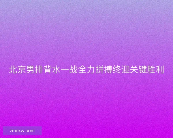 北京男排背水一战全力拼搏终迎关键胜利